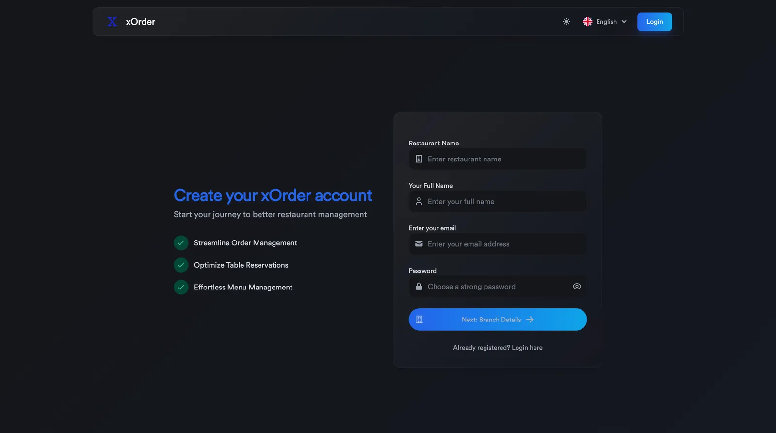 XOrder: Restaurant Management System, measured